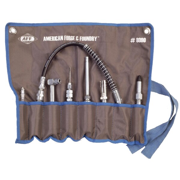 American Forge & Foundry Lubrication Adapter Kit, with Cloth Roll-Up Carrying Case, 7 pc 8090 - main